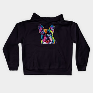 French Bulldog Colorfull Pop Art Design For Dog Onwer Kids Hoodie